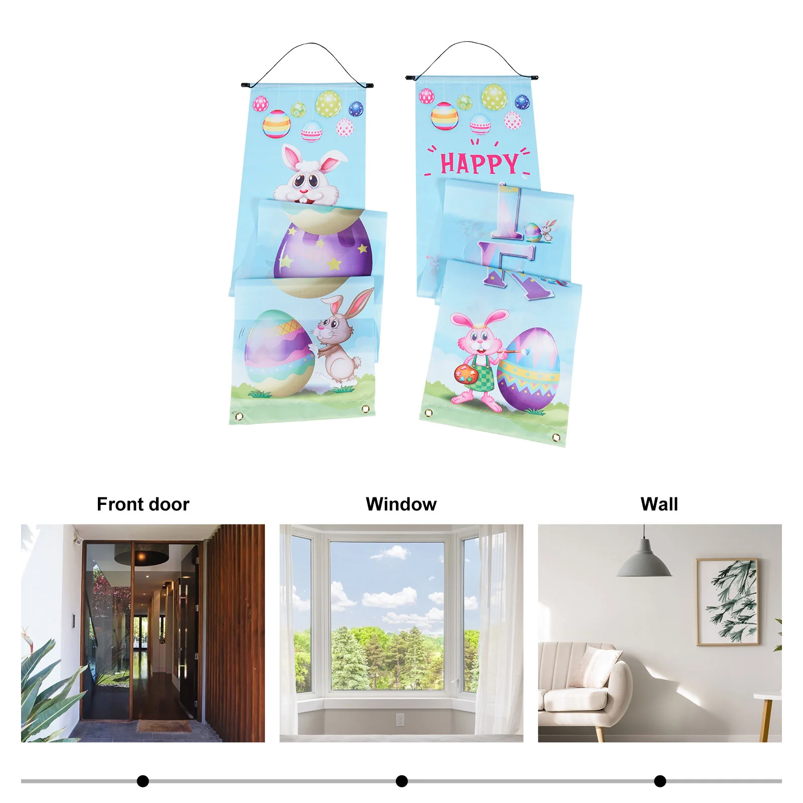 

Easter Door Porch Sign Couplet House Number Decorative Couplets Polyester Party Banner Festival Decorations