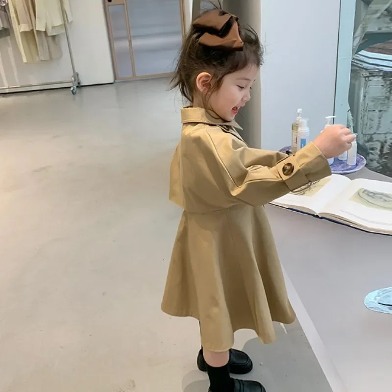 여아용 방풍 재킷, 코튼 아우터, 빈티지 용수철, 가을 야외 어린이 방풍 아동복, 2024
