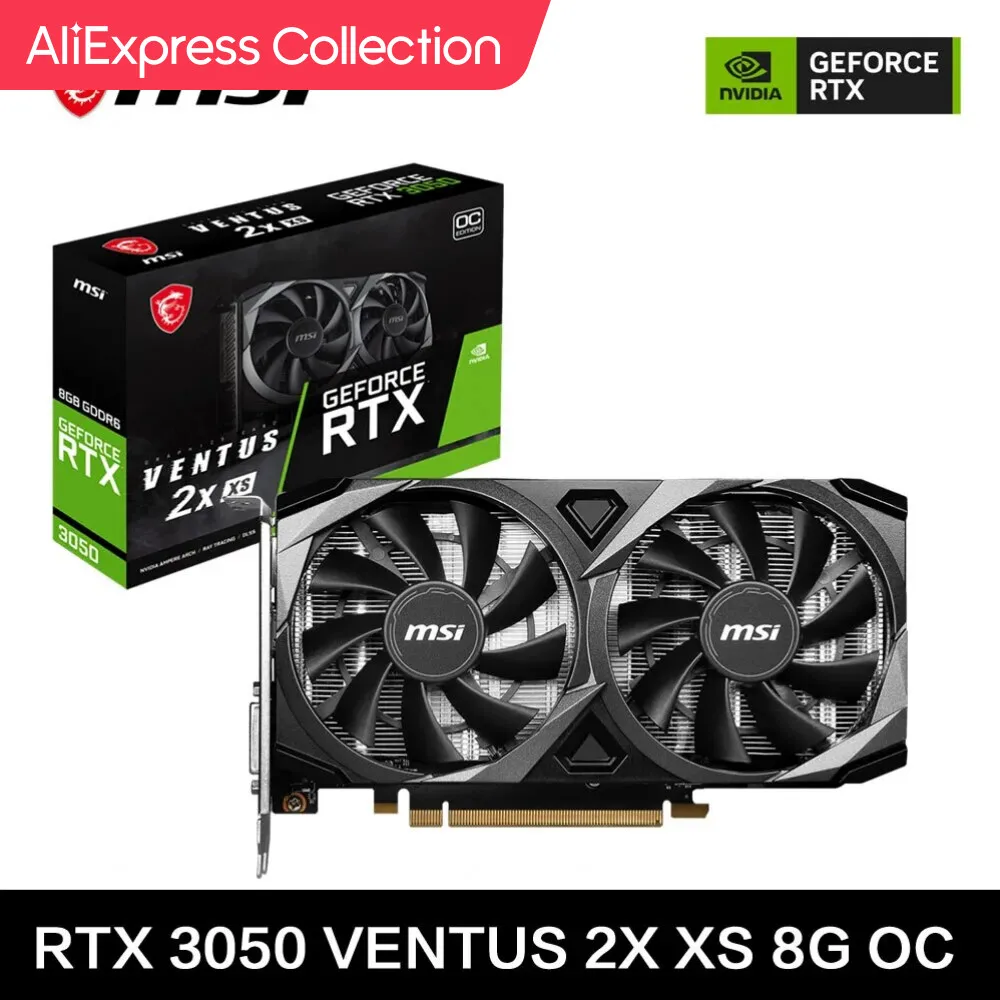  MSI GeForce RTX 3050 VENTUS 2X XS 8G OC Gaming Graphics Card 8GB GDDR6 128-bit HDMI DP PCI-E 4.0x8 6Pin 