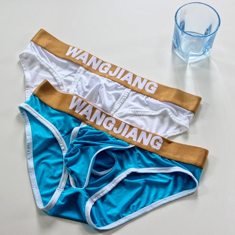 2 PS Transparent Ice Silk Ultra-Thin Men's Underwear Sex Underwear for Men Capsule Separation Briefs with Holes See through Men