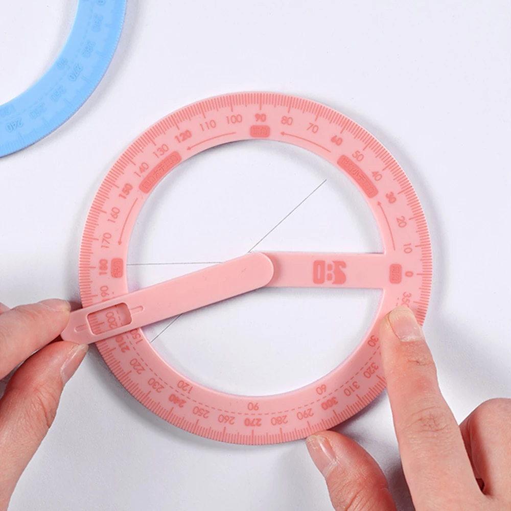 1PC Activity Protractor 360 Degree Student Angle Reader Teaching Aids Right Angle And Acute Drawing Stationery