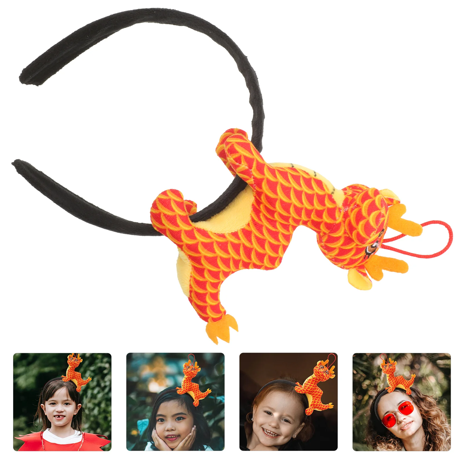 

Обруч для волос с мультяшным драконом, обруч для волос на китайский новый год, весенний аксессуар, фотореквизит