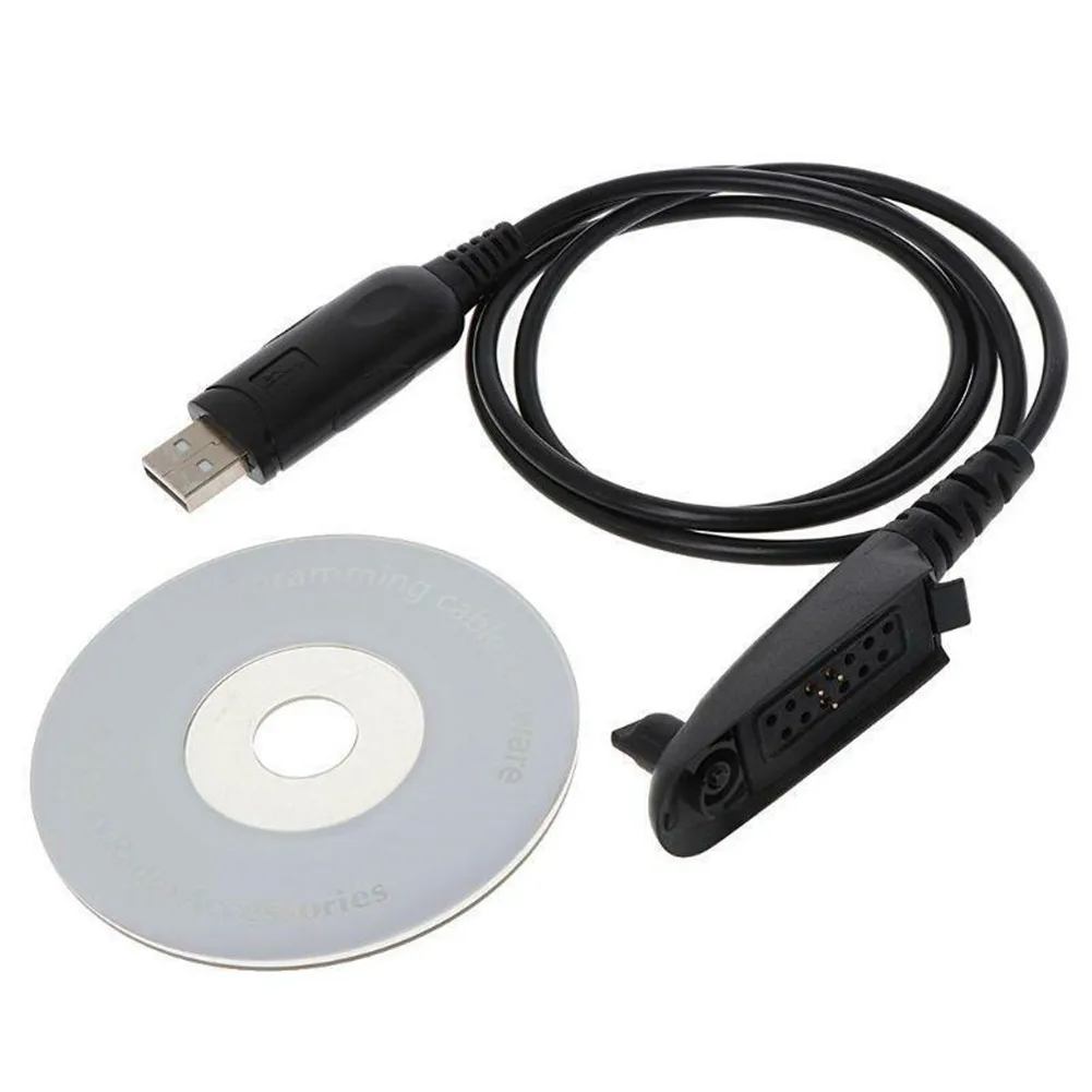 106cm / 41.34" USB Programming Cable With Software CD For Motorola Walkie Talkie Radio GP340 GP380 GP328 Accessories