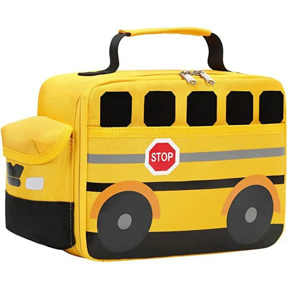 

Термоизолированные сумки для пикника, портативная Термосумка в форме школьного автобуса, водонепроницаемая мультяшная