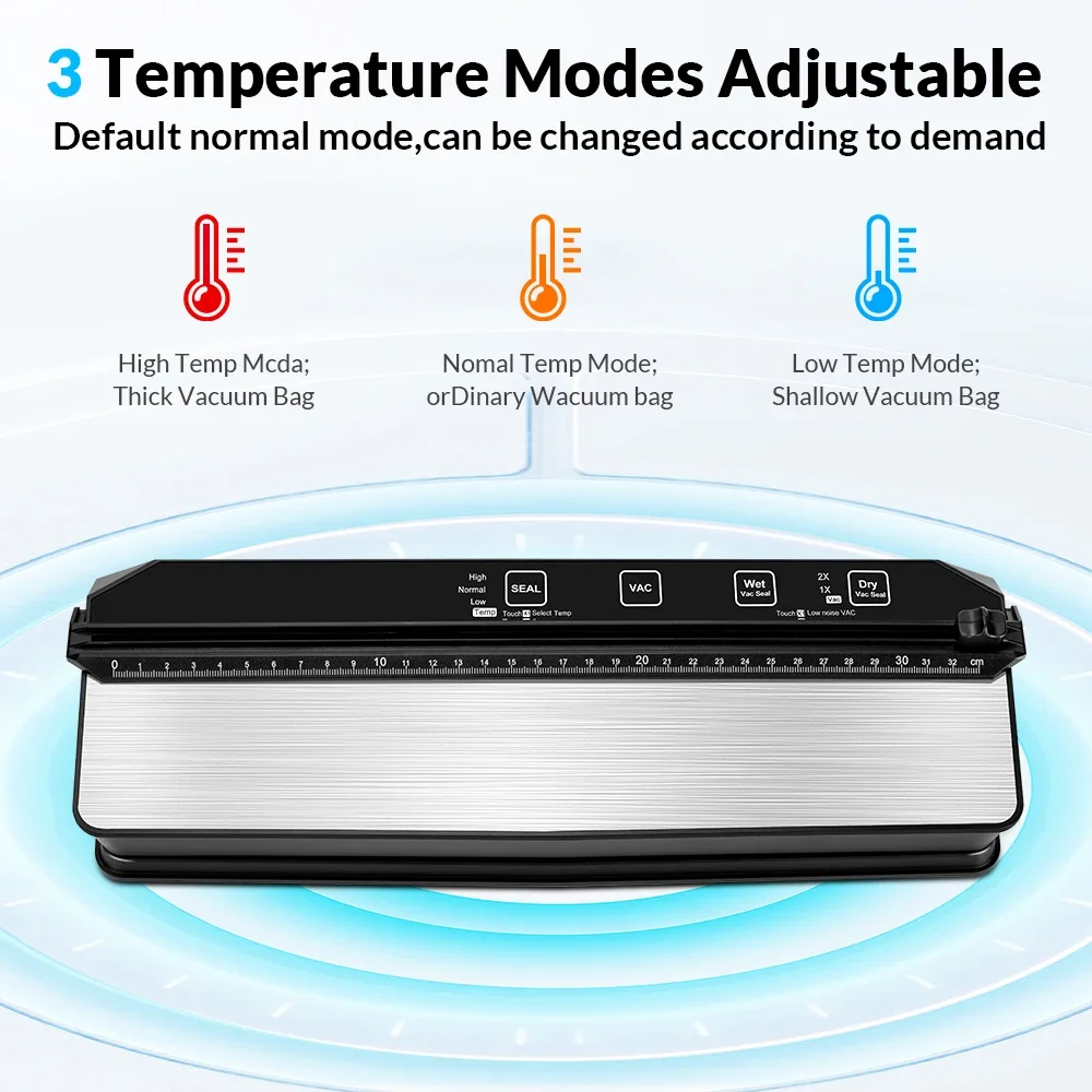 Vacuum Sealer Double Pump Thermal Sealing Vacuum Packaging Machine Plastic Bags Sealer Degasser With 15 Bags Vacuum Bags 4