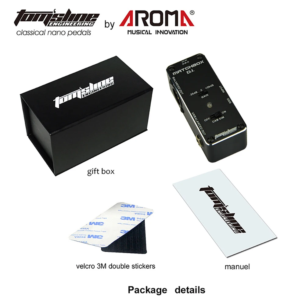 

AROMA AMX-3 MATCHBOX D.I. Analogue Guitar Effect Pedal Transfer Bass Guitar Signal to Audio System Mini Effect Pedal