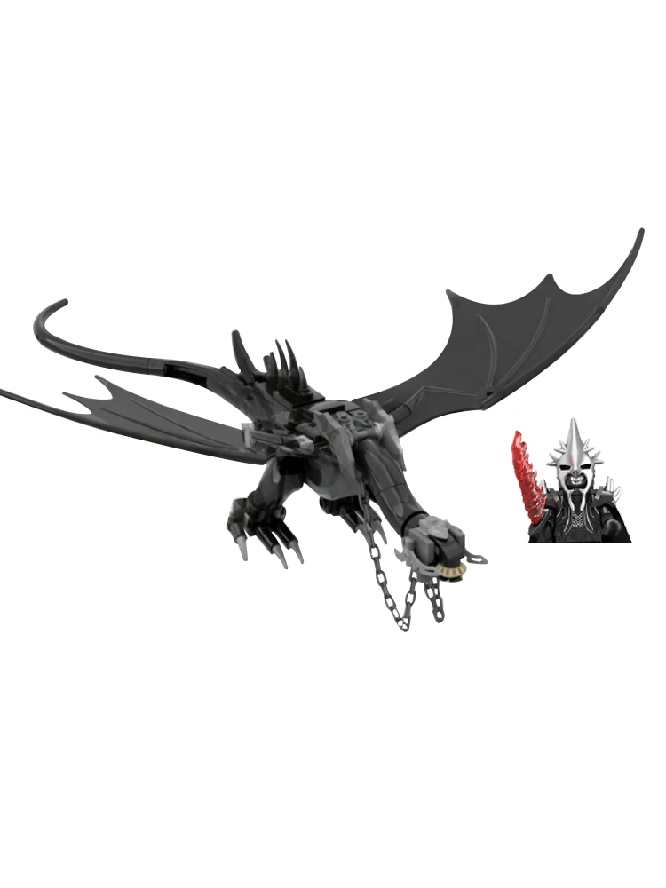 MOC Orcs Elfen Zwerge Mittelerde Böser Drache Modell Soldaten Bausteine kinder Kreative Spielzeug Ornamente 128 stücke – Detail 2