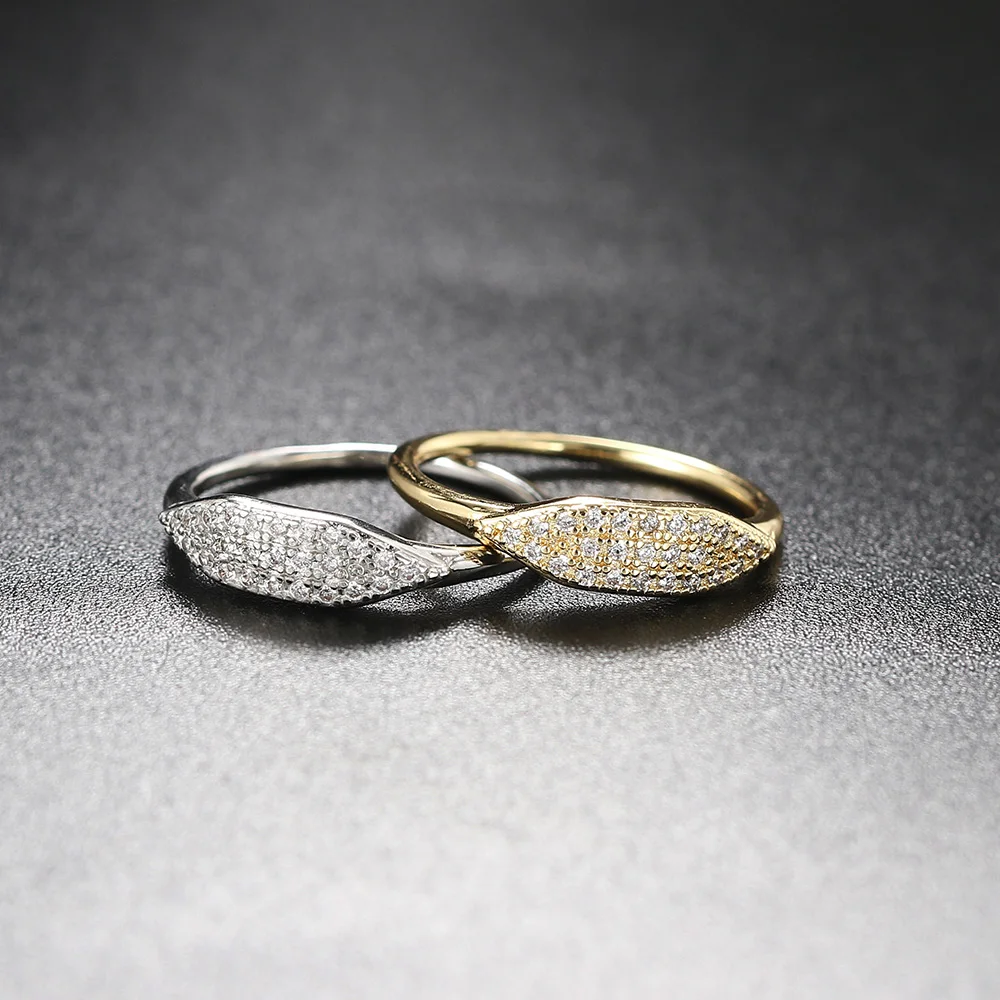 Trend Minimalist Stacking Ring For Women Dainty Zirconia Gold Color Crystal Finger Accessories for Female Jewelry Gift R737 3