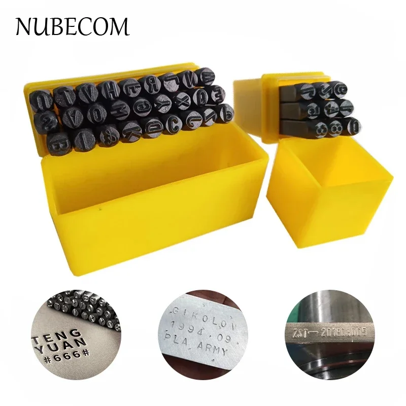 Numbers Alphabets Printing Tool DIY Craft Embossing Stamp For Leather Creative Leather Handmade Carving Tool Steel Punch NUBECOM number letter stamp set,leather craft stamps,leather letter punch,alphabet number stamp set,metal stamping marker