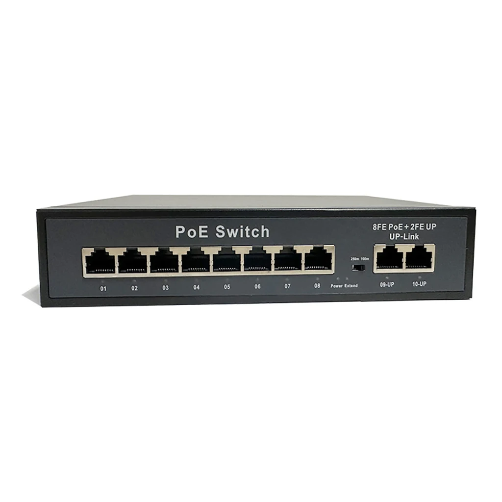 POE 모니터링 스위치 5/6/8/10 포트 10/100/1000Mbps 표준 POE 48V 전원 공급 네트워크 스위치, 250M 확장 모드 지원
