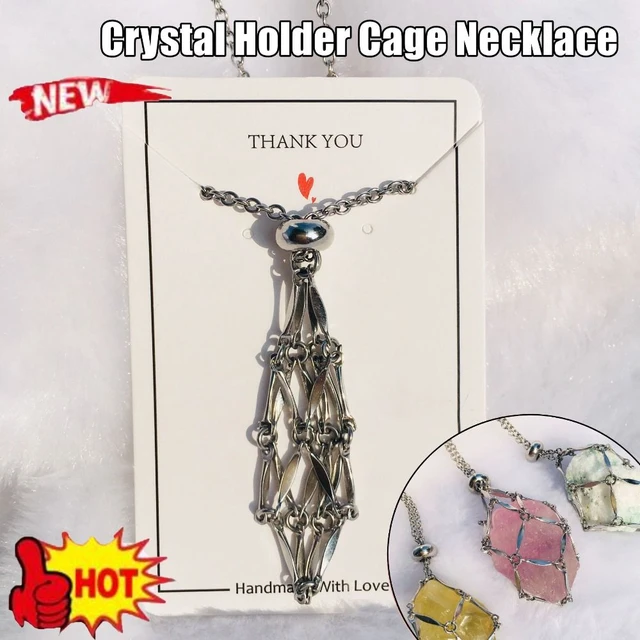 New Crystal Holder Cage Necklace Interchangeable Adjustable Crystal Net  Metal Necklace for Women Men Stone Collecting Holder - AliExpress