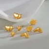 2024 Delicate Cute Earrings Heart Crown Feet Hand Of Fatima Stud Ear For Girl Baby 14K Gold Plated Stainless Steel Jewelry Gifts 5