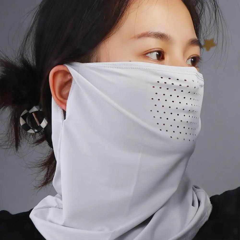 

Scarves For Men Solid Color Sports Neck Wrap Cover Face Shield Face Cover Neck Wrap Cover Sunscreen Face Scarf Ice Silk Mask