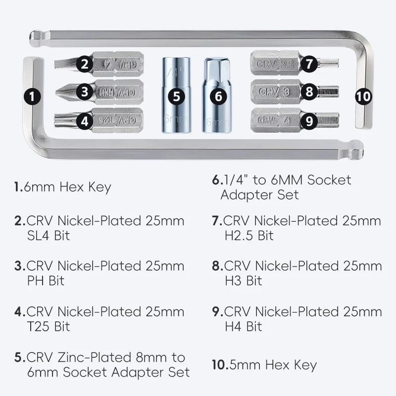 WEST BIKING Bicycle Repair Tools 10 IN 1 Multifunctional MTB Road Bike Tool Kit Portable Hexagonal Wrench Screwdriver Bit Tools 3