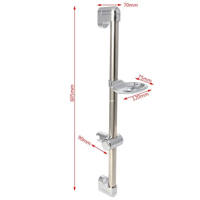 Shower Head Holding Rod Soap Box Adjustable Lifting Rods Extension Shower Sliding Rail Slide Sprayer Set Stainless Steel