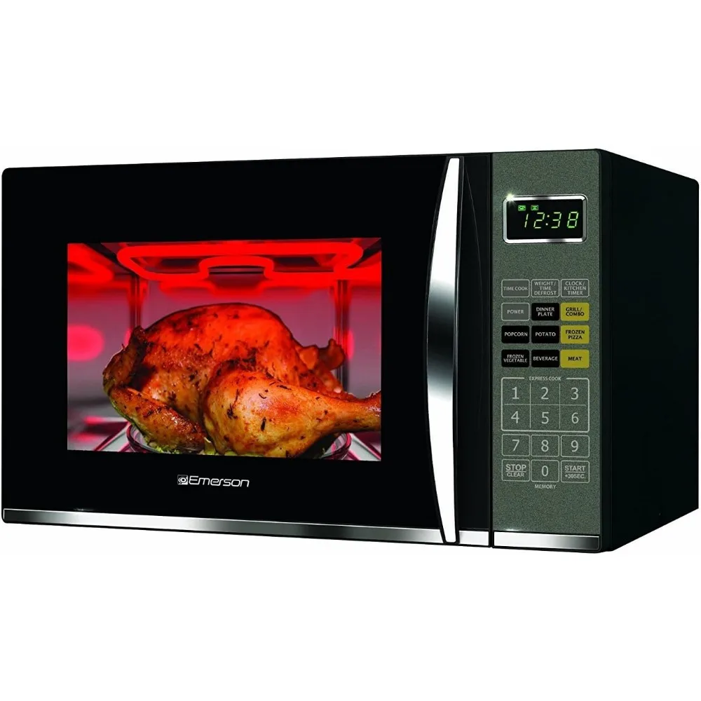 9 Pre-Programmed Settings, Removable Glass Turntable with Child Save Lock, 1100W, Stainless Steel 3