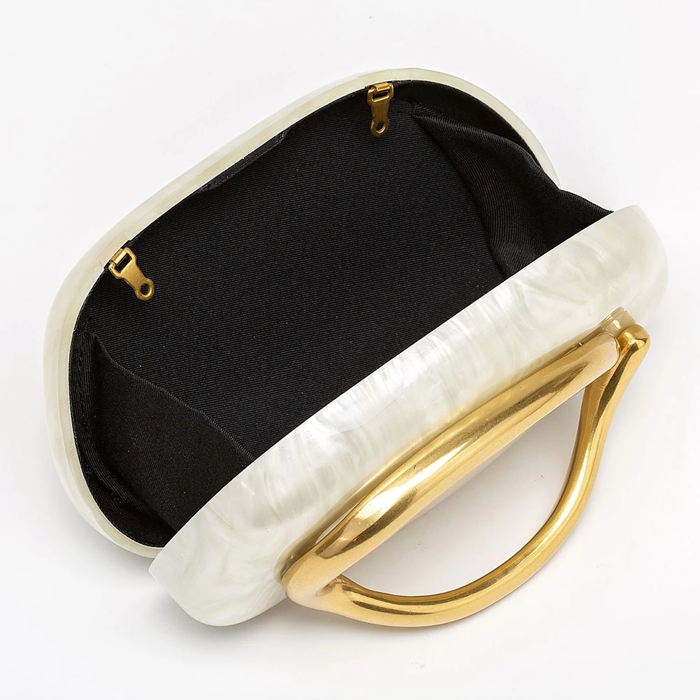 Women Vintage Crossbody Bag with Chain Elegant Evening Bag Acrylic Trendy Clutch Bag Shopping Travel Party Phone Bag