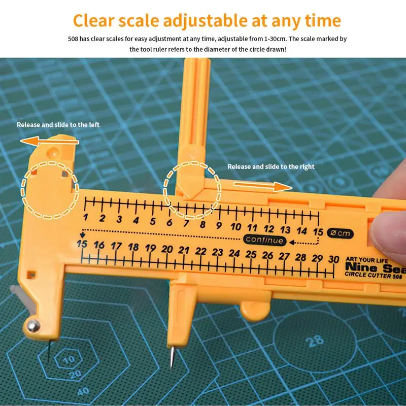 1~30cm Circular Cutting Tool Model Cover Paper Drawing Circular Knife with 6pcs Blade Cutting Compass for Hobby Model Cutting 3