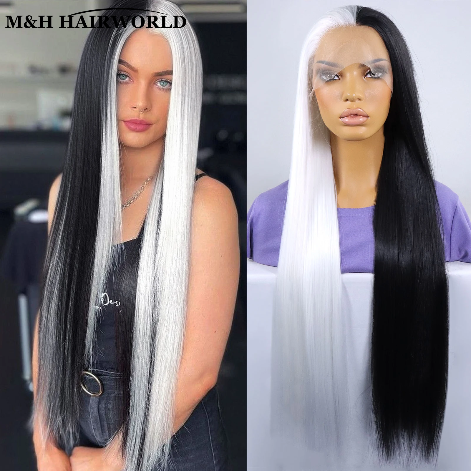 Lockige Perücke 24" Lang – Hitzebeständig, Verstellbar, Für Cosplay & Party