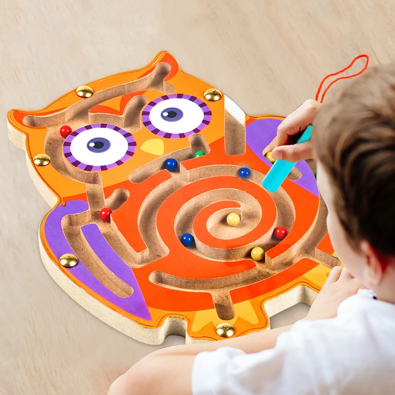 Crianças brinquedos de madeira labirinto jogo educativo montessori  brinquedos mover carro jogo de tabuleiro interativo brinquedo puzzle jogo  brinquedos para crianças - AliExpress