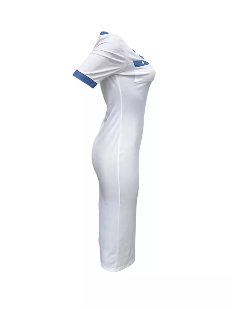 Wmstar Women Dress Summer Short Sleeve Round Neck Slim Female Streetwear Vacation Casual Bodycon Soft Sweet Sexy Fashion Dress