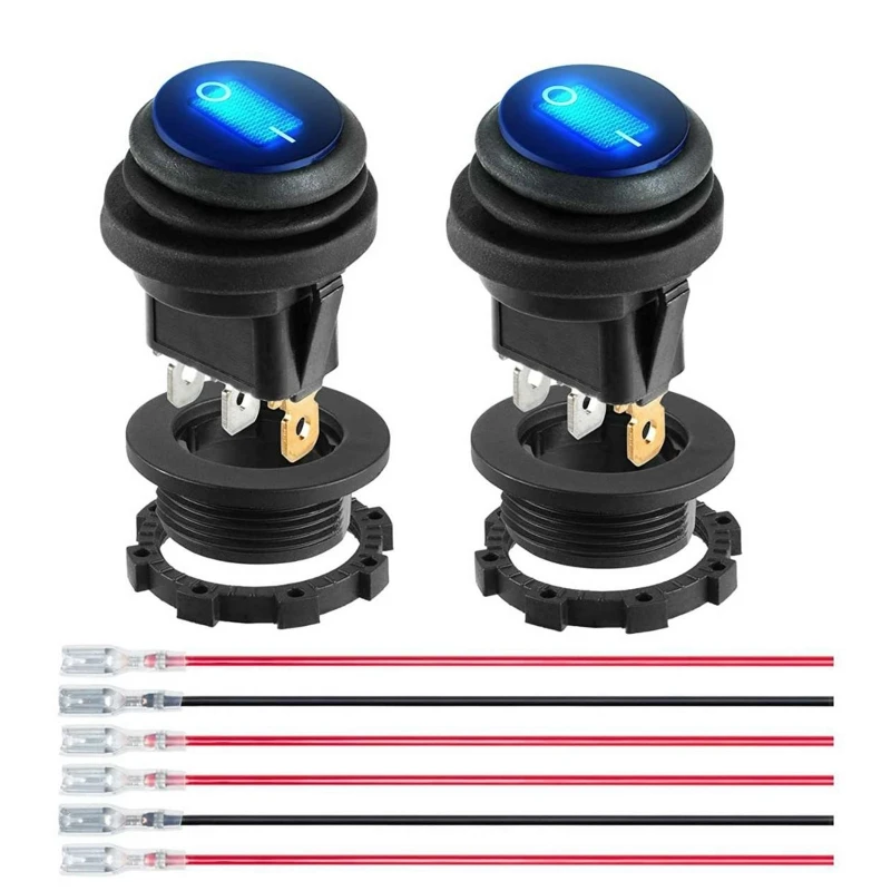BOJACK Interruttore A Levetta Impermeabile 12V 30A – SPST ON/OFF Con Cappa – 2 Pezzi - 4