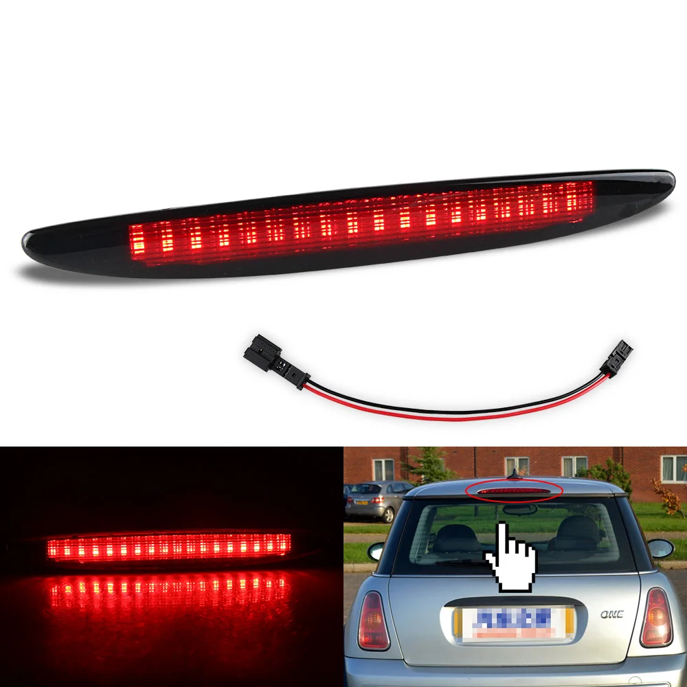 

Третий стоп светильник для автомобиля, задсветильник стоп-сигнал для BMW Mini Cooper R50 R53 2002-2006, 1 шт., красный/черный