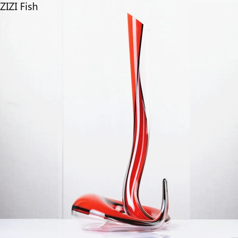 Handmade Creative Snake-shaped Decanter Transparent Glass Red Wine Glass Set Household Wine Dispenser 1800ml Decanter Set for whiskey decanter set, wine aerator decanter