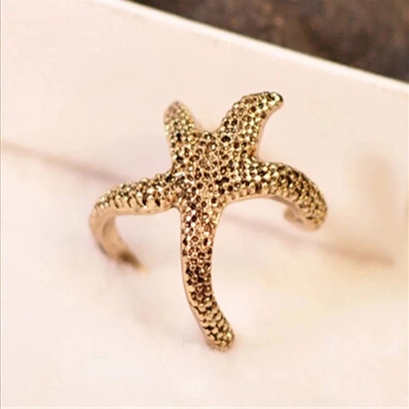 

5Pcs European American Retro Punk Style Models Of Classic Special Starfish Ring Wedding Bachelorette Party Decorations For Gifts