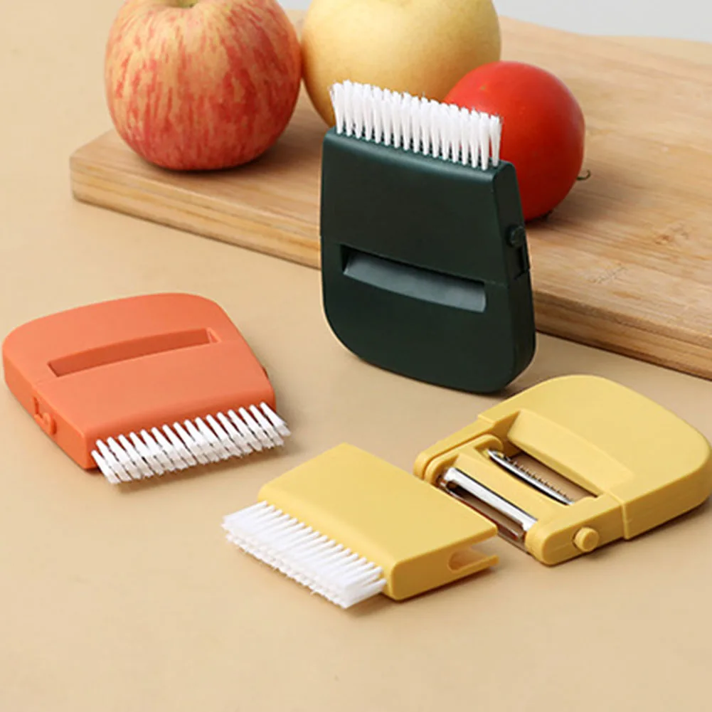 3-in-1 Multifunctional Vegetable Cutter Manual Peeler With Brush Kitchen Gadget