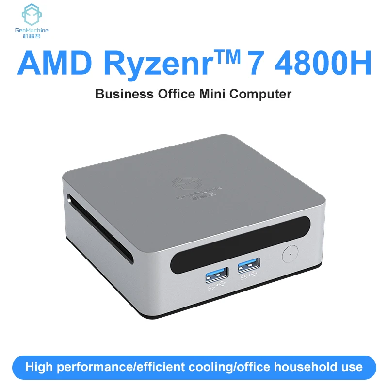 Genmachine Nuovo Amd Ryzen 7 4800H Windows 10/11 Mini Pc Ddr4 Max 64Gb 65W Wifi6(2.4Gbps) Rtl8852, Bt5.2 4.2Ghz Desktop Gaming Pc
