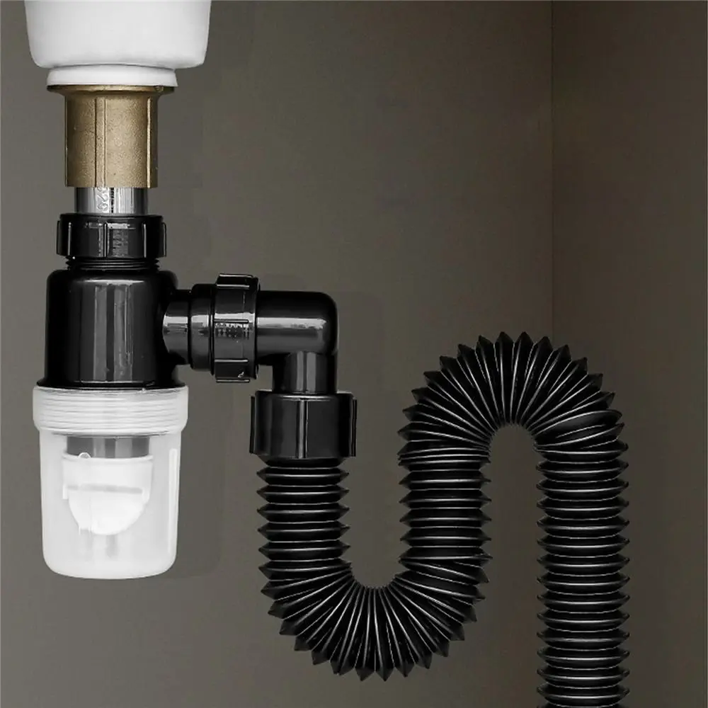 Universal Flexible Sink Drain Pipe Set Retractable Deodorant Drainage Tube Basin Installation For Kitchen Bathroom Accessories sink drain pipe set