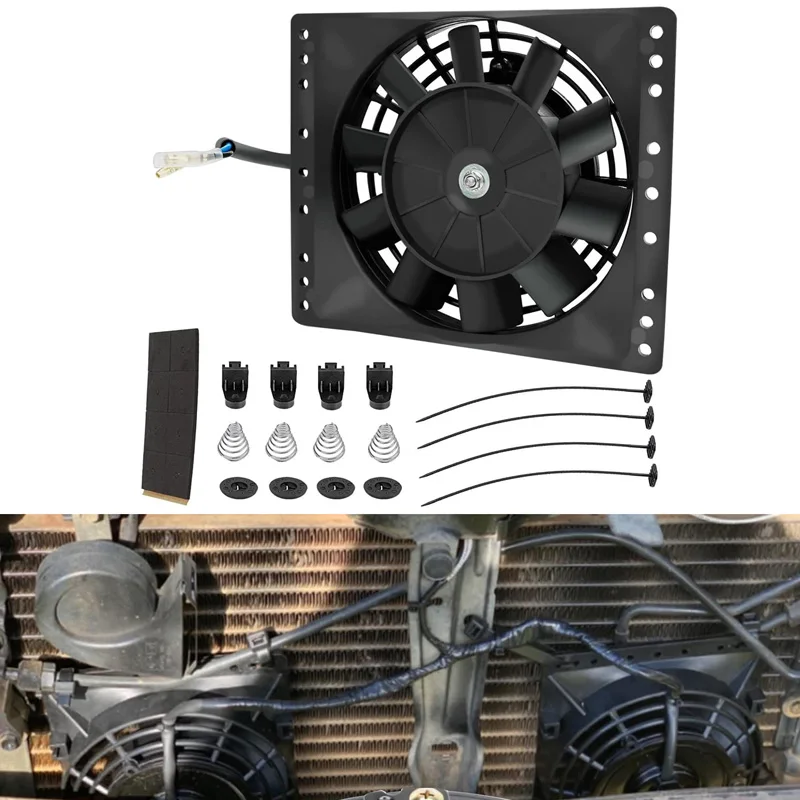 6 Inch Slim 650CFM Radiator Cooling Fans Universal fit Slim Pull Push 12V 80W Direct Replacement Electric Fan with Mount Kit electric fan