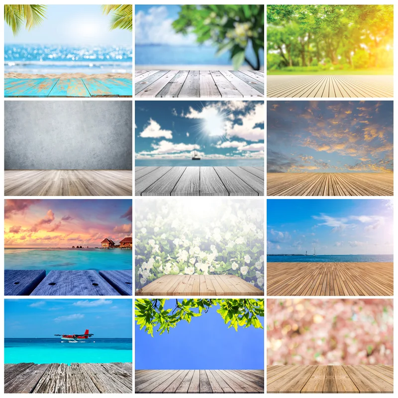

Vinyl Custom Portrait Cloth Photo Backdrops Bokeh Scenery Flower Wood Board Floor Photography Background for Photo 210319CMA-03