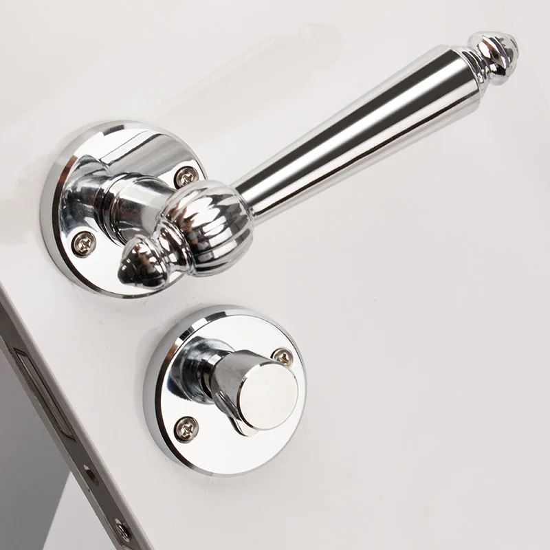 French Retro Door Lock Silver Magnetic Silent Home Bedroom Wooden Door Handle Universal