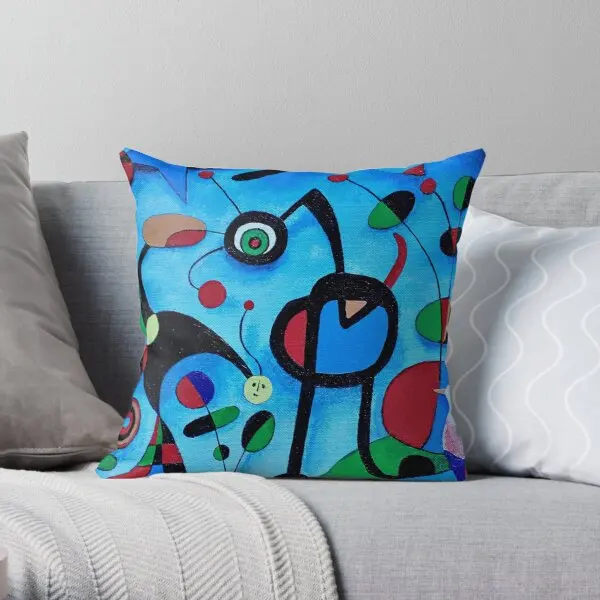 

Blue Printed Pillow Case Fashion Car Hotel Bed Decor Cushion Not Included