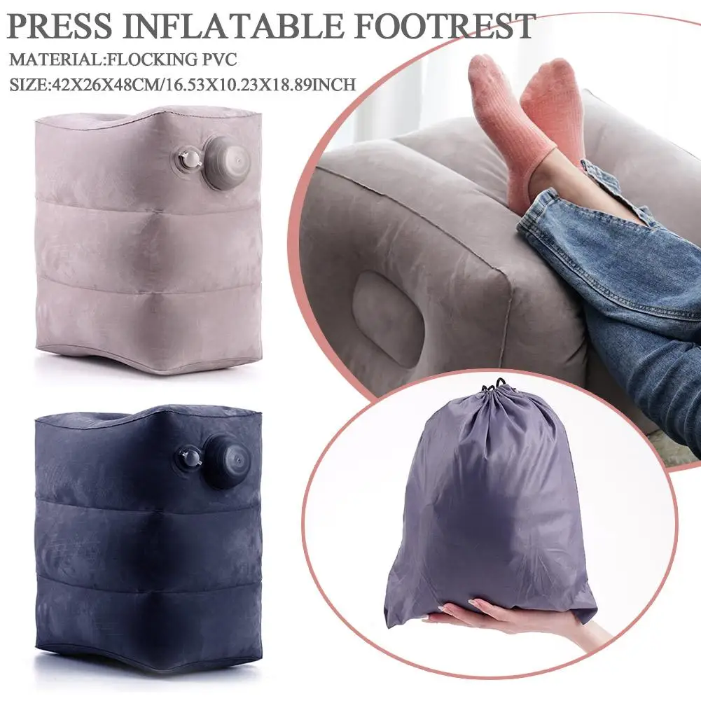 

Inflatable Three-layer Foot Pads Aircraft Travel Foot Leg Leg Stomping Lunch Pillow Pads Break Office Leg Foot I6G1