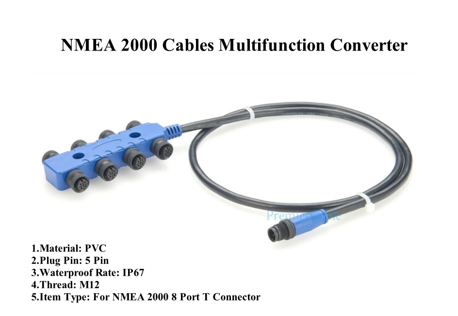 NMEA 2000 8-Wege-Splitterkabel M12 Micro-C Multiport Marine Boot N2K 8-Port Drop-Kabel für CanBus DeviceNet CANOpen Garmin – Detail 4