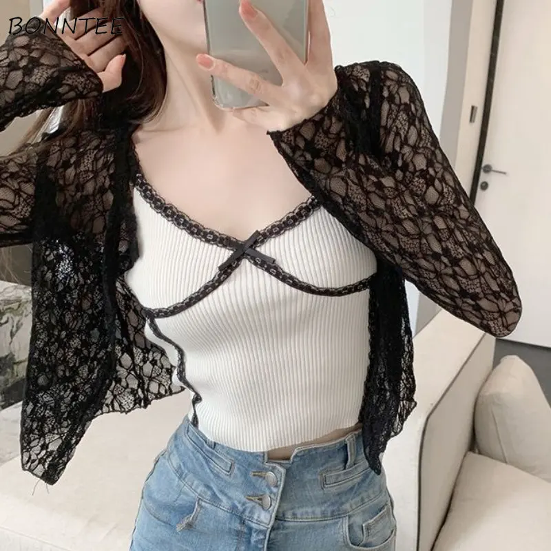 

Jackets Women Sheer Hotsweet Temper Thin Sun-proof Summer Sexy Graceful Korean Style Fashion Gentle Solid Outwear Breathable Ins