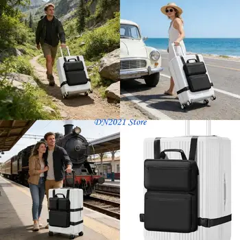 Borsa per computer espandibile in tessuto F3KE Scomparto antiurto Tasche multiple Comoda maniglia per viaggiatori d'affari