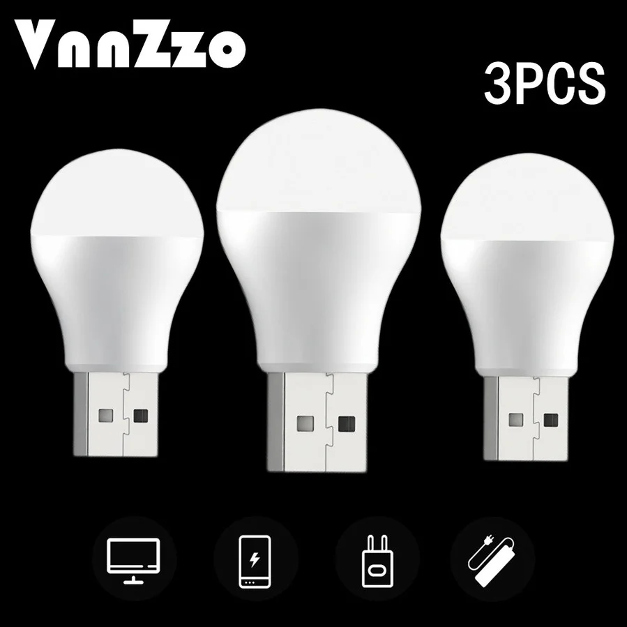 Lámpara LED con enchufe USB para ordenador, carga de energía móvil ...