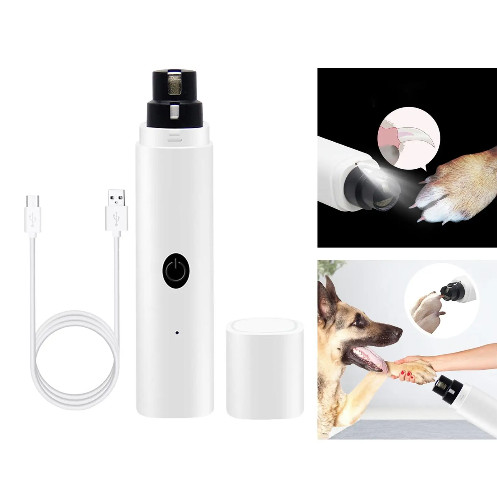 Pet , Claw Care, Portable Rechargeable Grooming Tool (White)