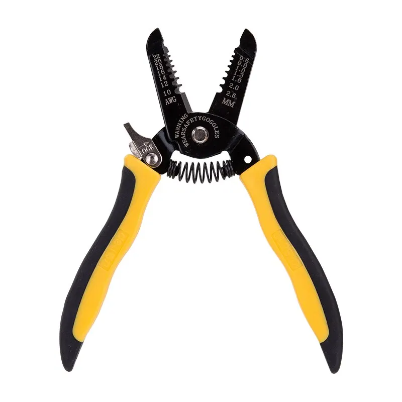 DELI 7 Inch 2 in 1 Wire Stripper Cutter Slip Resistance Blade Dual Color PVC Coated Handle wire stripper stripping pliers wire stripping pliers mini wire stripper wire cutter wire cutting pliers wire pliers