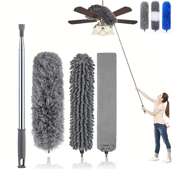 4-Piece Extendable Feather Duster Set – Telescopic Electrostatic Cleaning Brush for Home Use 1