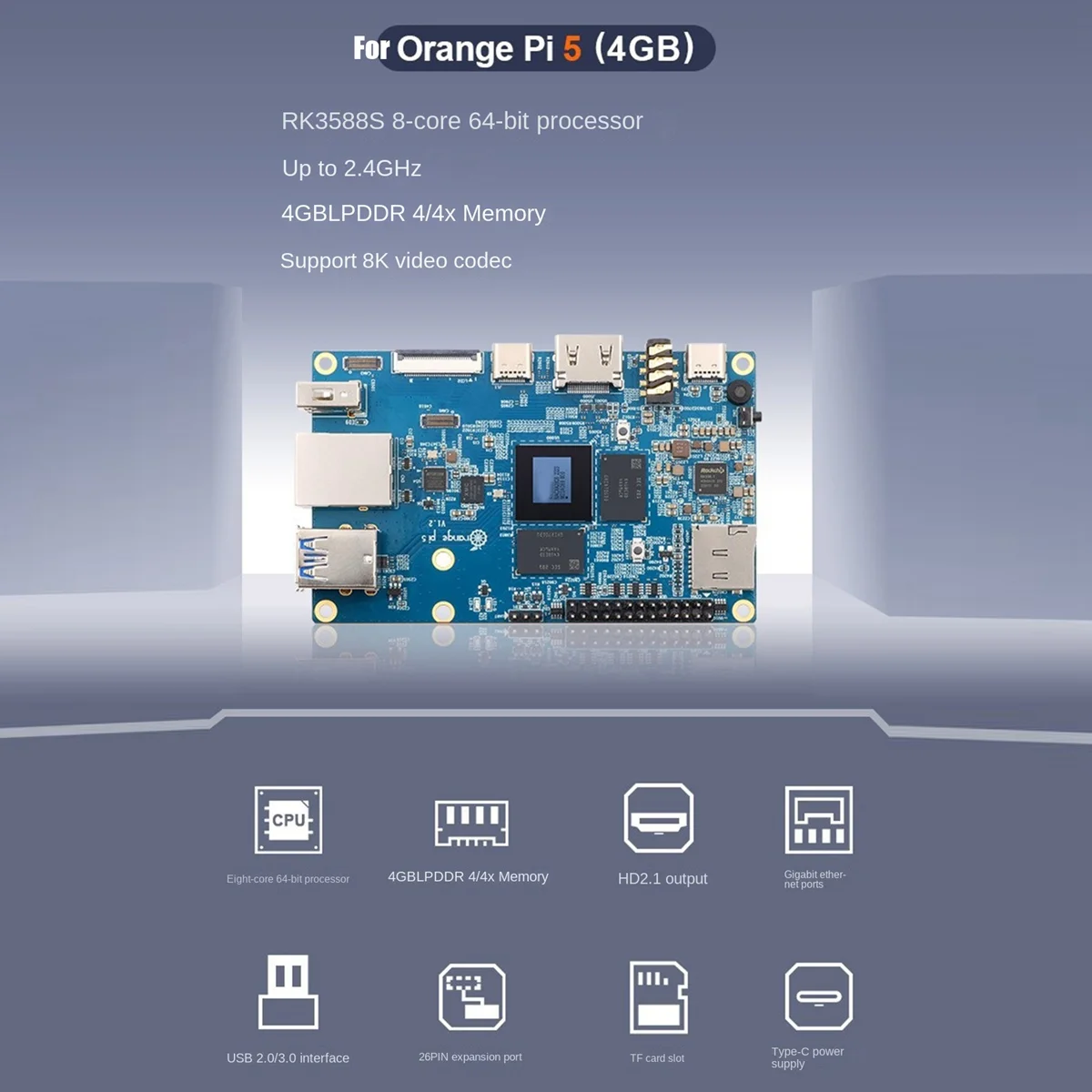  5 16GB LPDDR4/4X RAM RK3588S 8 ھ  64 Ʈ 8K ⰡƮ WiFi + BT  , 8K  C 