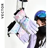 Extra Thick Men Women 2-IN-1 Mittens Ski Gloves Snowboard Snow Winter Sports Warm Waterproof Windproof Skiing Faux Leather Plam 1