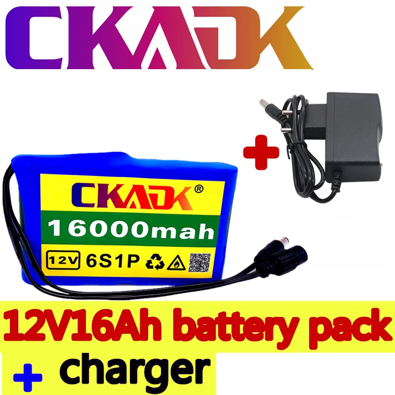 12V 12.6V 16000mAh portable super rechargeable lithium ion battery pack capacity CCTV camera monitor + EU-US charger |