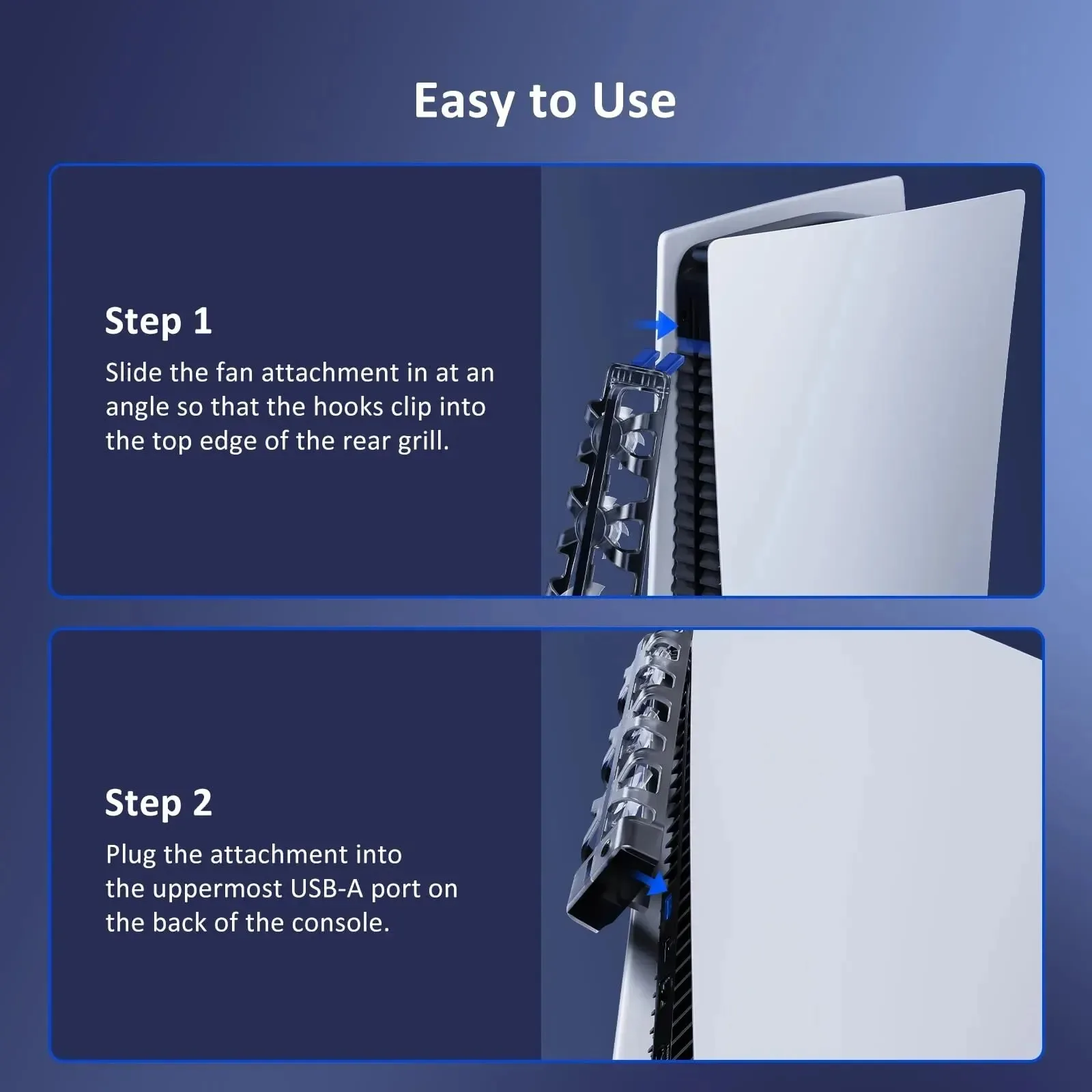 Cooling Fan for PS5 Both Disc/Digital Editions with LED Light Gaming Accessorie Cooling Syst