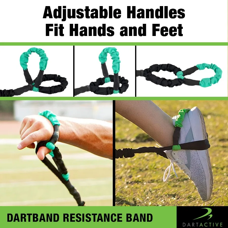DartBand Premium Resistance Bands with Handles,Door Anchor,and Carabiner Clip for Athletic Training,Rehab,Strength Training,Yoga