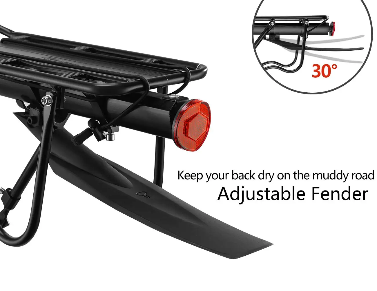 Adjustable Aluminum Bike Rear Rack | 65kg Capacity Bicycle Carrier For Mountain & Road Bikes